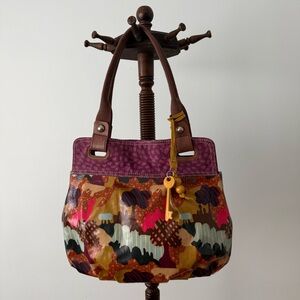 🎨 Fossil Key-Per Coated Canvas Print Tote Bag